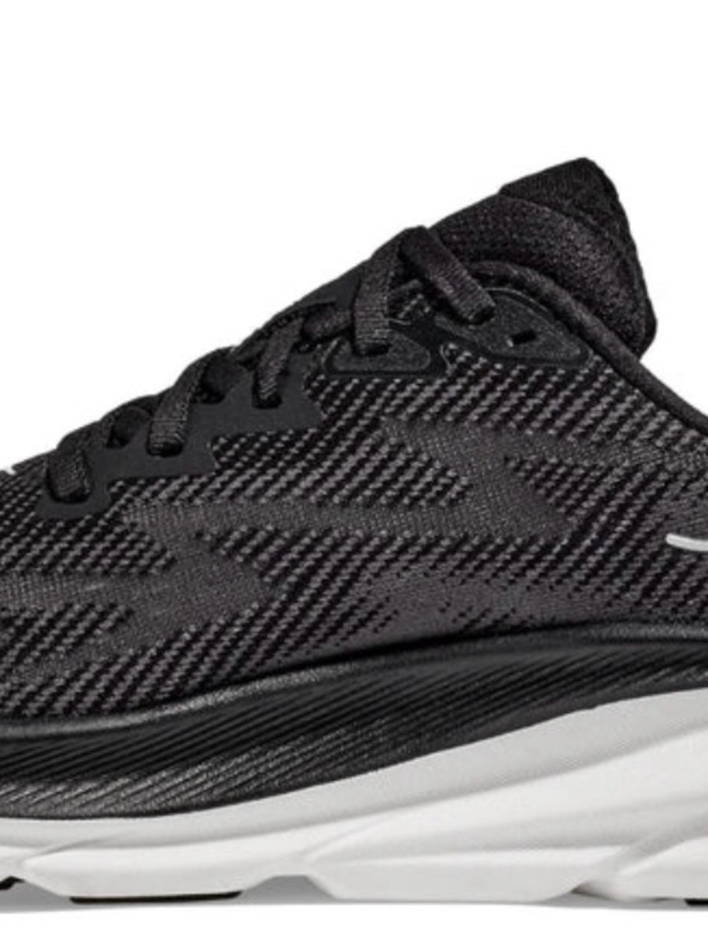 Hoka Clifton 9 Womens Size 7.5 Black Running Shoe with Logo
